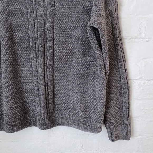 Pink Rose Gray Chenille Sweater Small - Picture 4 of 5